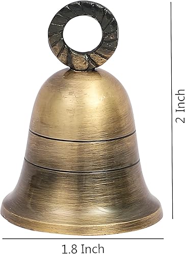 Miniatura 9 de Campanas de latón indio liso de oro antiguo, cascabeles de cascabel, decoración de puerta del hogar, manualidades, campanas de decoración de