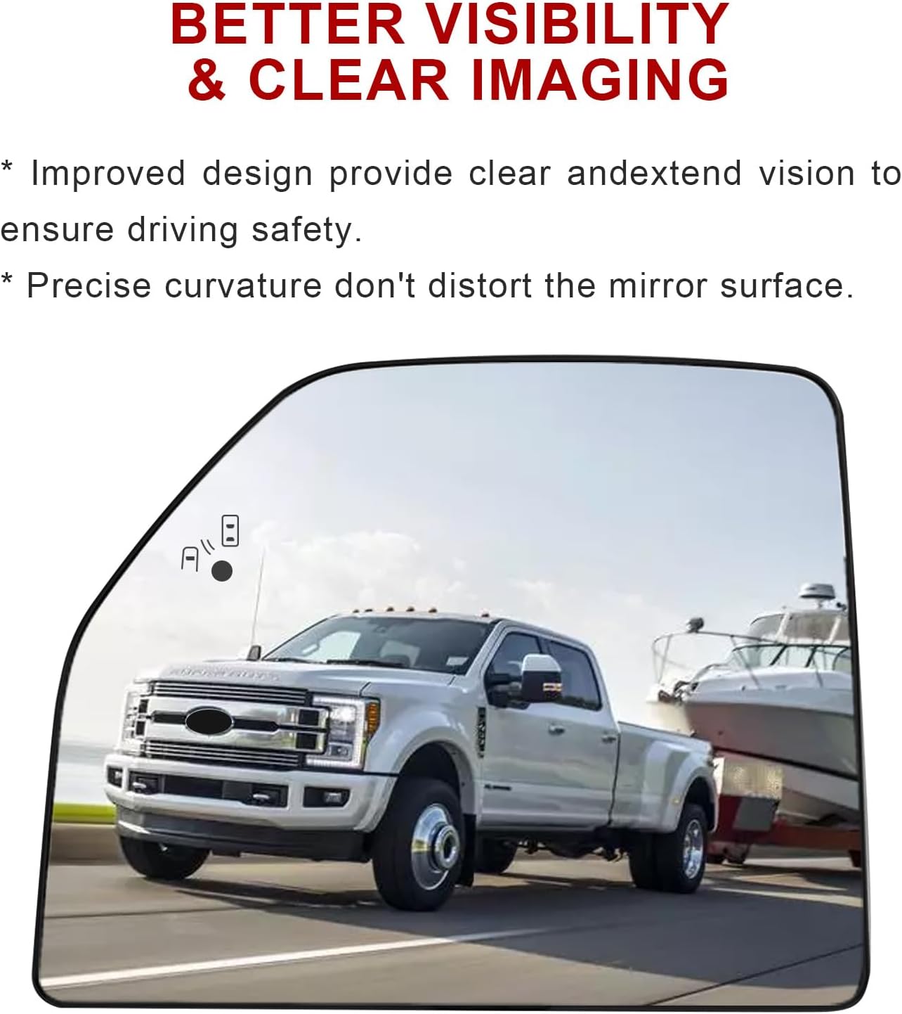 Driver Side Mirror Replacement for 2015-2020 Ford F150, 2017-2022 Ford F250 Super Duty, 2017-2019 Ford F350 Pickup Truck, Left Side Mirrors Glass, with Backing Plate, Power Heated, Blind Spot