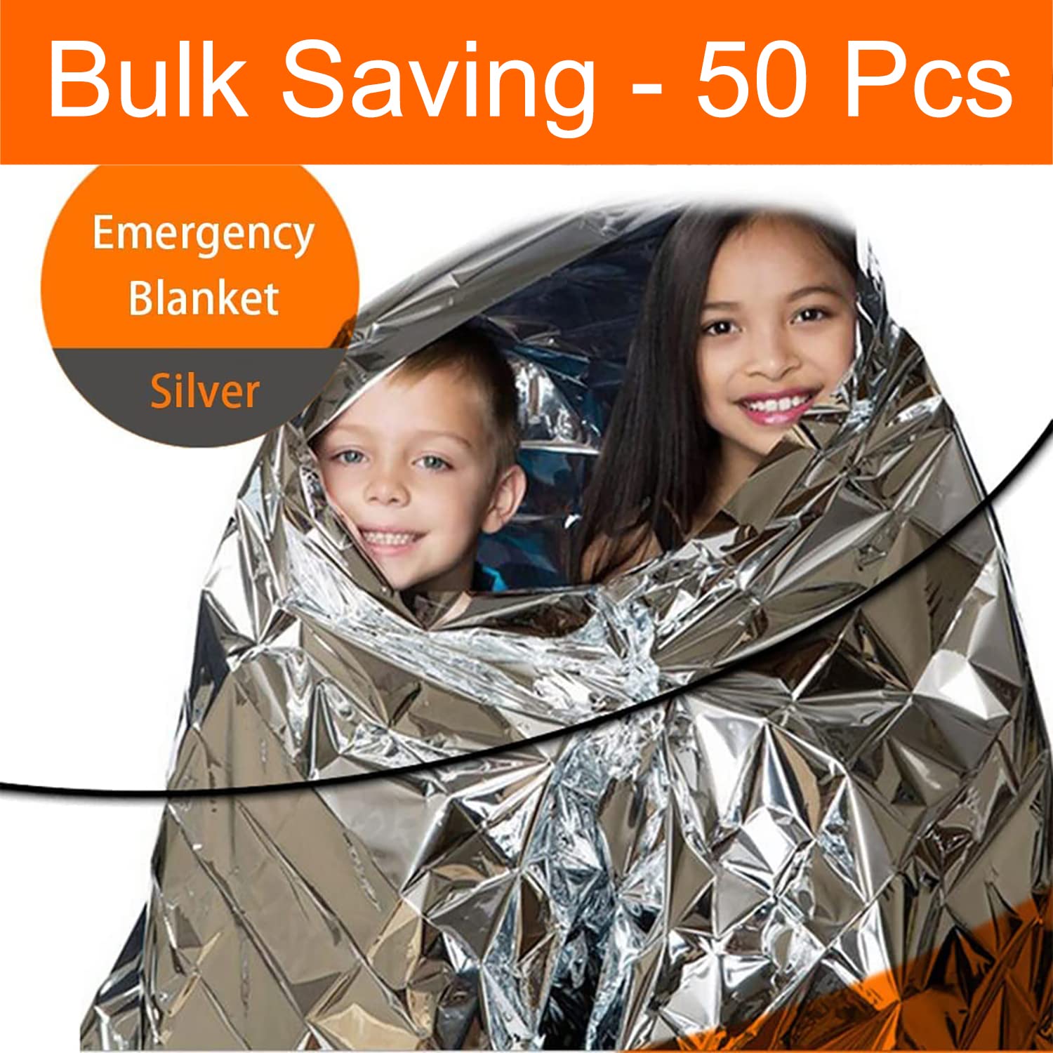 50 mantas térmicas de Mylar de emergencia, manta espacial gigantesca de 82 x 52 pulgadas, para maratones y uso en coche