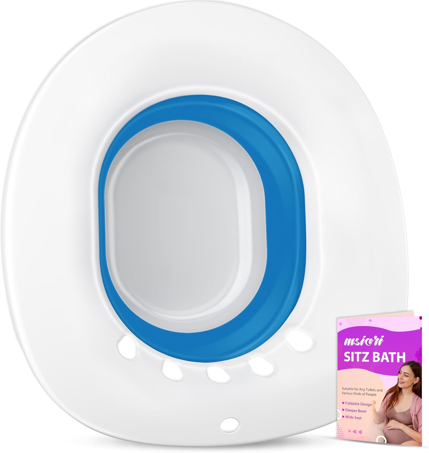 Msiori Sitz Bath for Toilet Seat, Hemorrhoids and Postpartum Care - Yoni Steam Seat - Pregnant Women and Perineal Care, Sits Bath Kit for Women - Collapsible