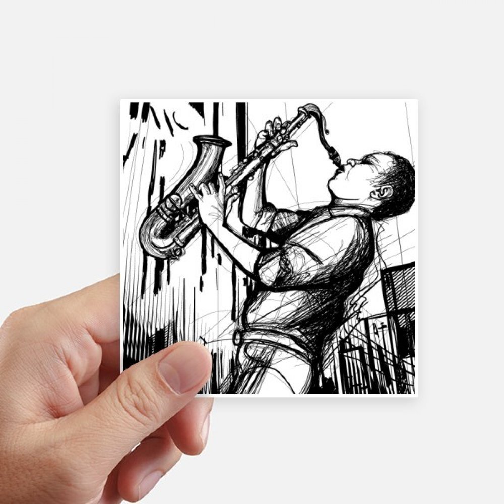 Autocollant carré jazz et street culture de 10cm pour personnaliser vos objets du quotidien