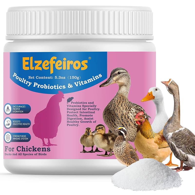 Suplemento Probiótico e Vitamínico em Pó para Aves Elzefeiros, 150 g