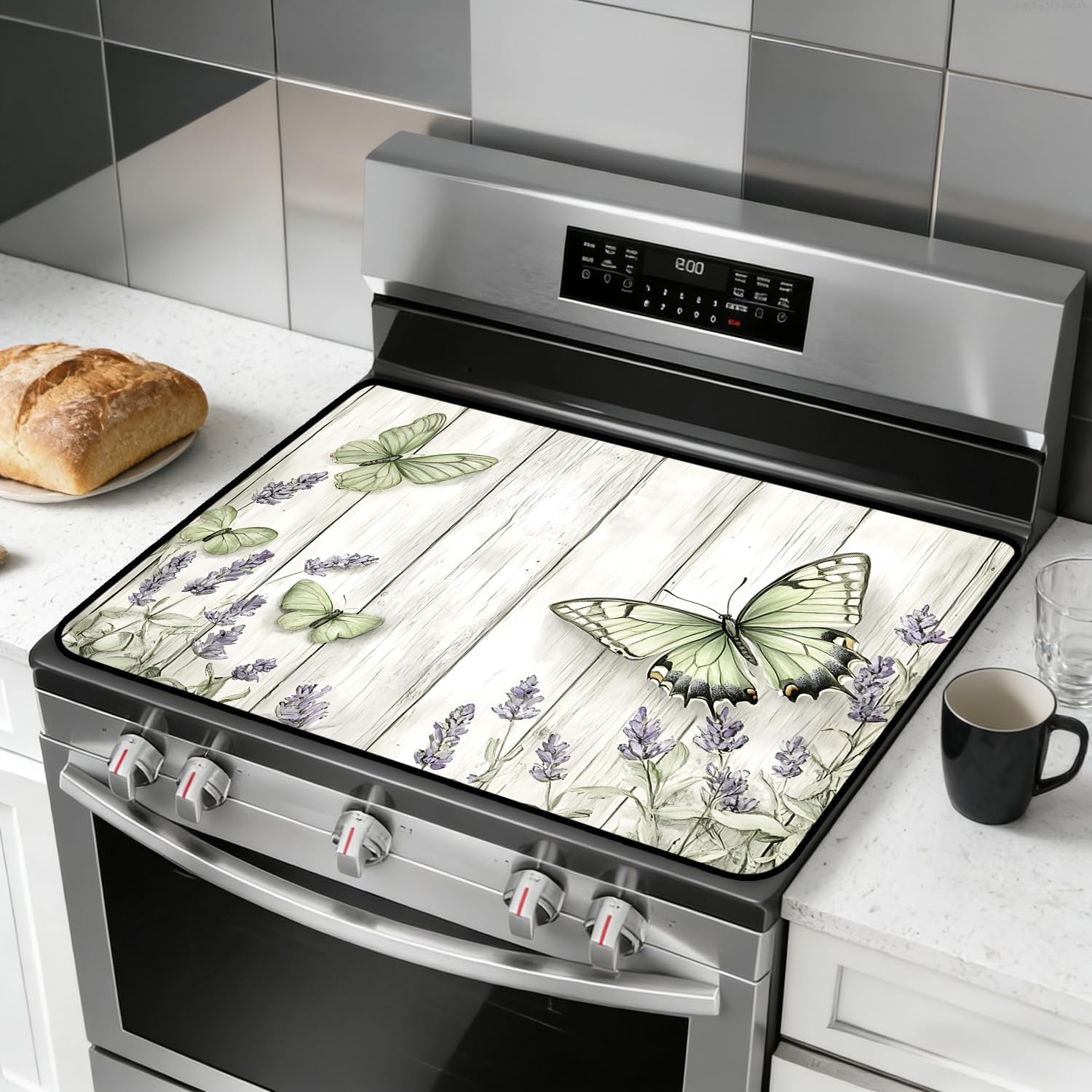 Stove Top Cover for Electric Stove 28" x 20", Heat Resistant Cooktop Cover with Anti-Slip Backing, Scratch Resistant Multi-Purpose Stove Cover, Expands Kitchen Countertop Space