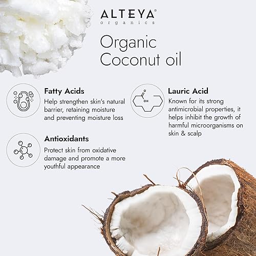 Miniatura 5 de Alteya Aceite de coco virgen extra orgánico, 11.85 fl oz, 100% certificado por USDA, aceite de coco extra virgen natural orgánico puro (Cocos