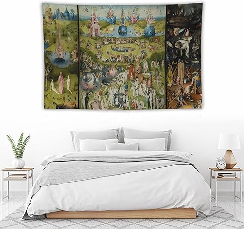 Miniatura 5 de CALOWE KOLEVN Tapiz Hieronymus Bosch, de El jardín de las delicias terrenales, para regalos, pintura, arte de pared, dormitorio, impresiones de