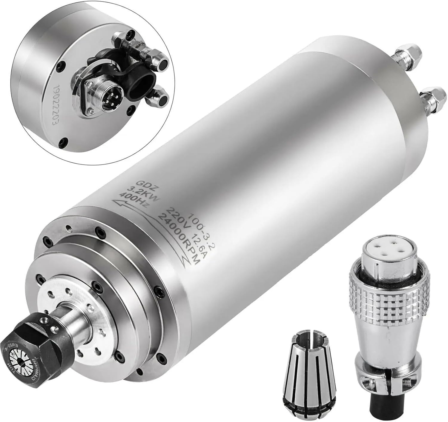 2.2KW 3KW, Water Cooled Spindle Motor Kits, 220V High Speed, ER20,Collet 3 Bearings For Router Milling Machine(3KW)