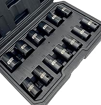 Autojack Impact Socket Set 1/2" 13 Piece Sq Drive 10-24mm Universal Metric Impact Sockets for DIY, Professional Car Repair Tool, Chrome Vanadium Steel, Includes Plastic Case