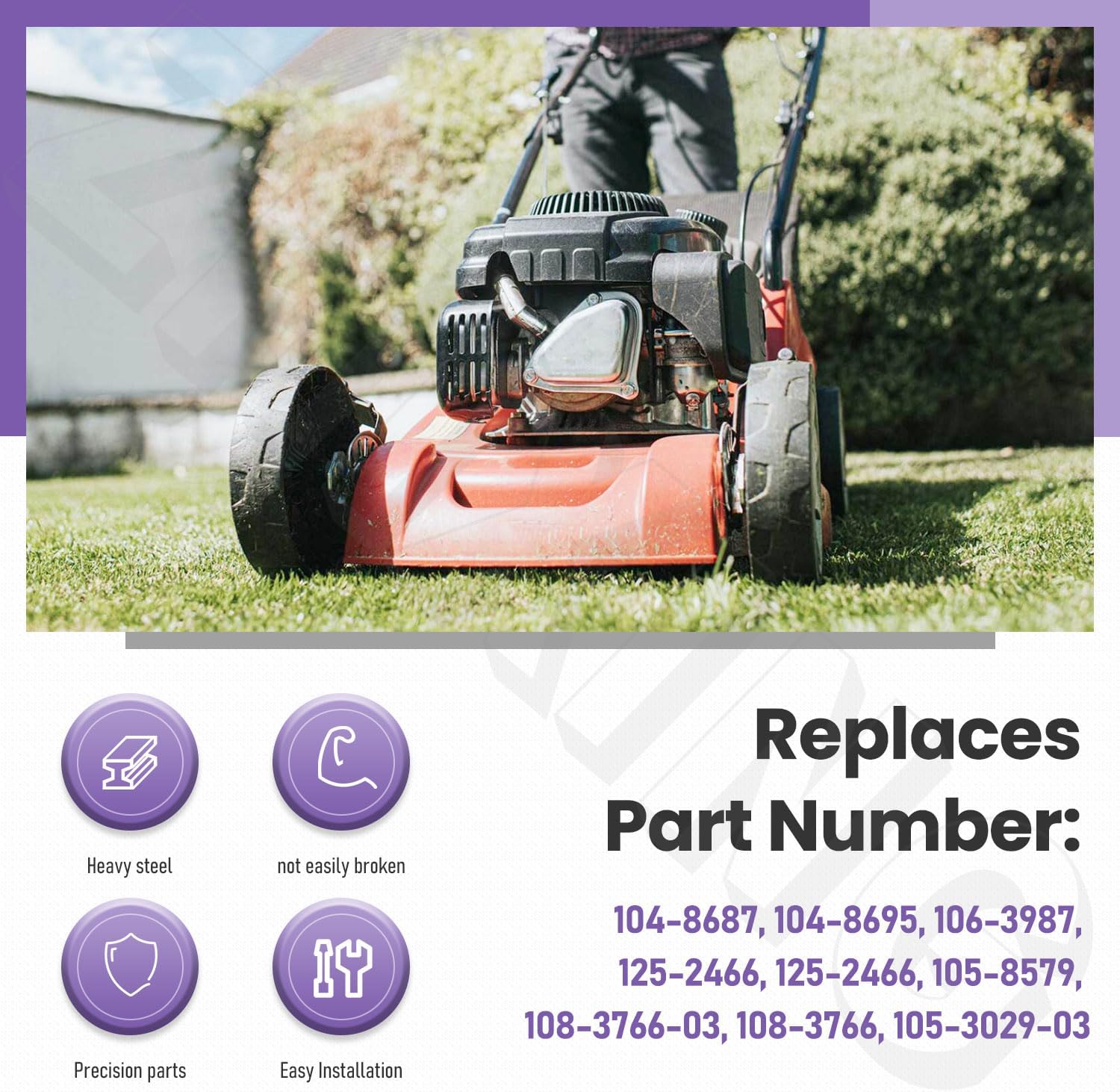 106-3987 Blade Driver Assembly/108-3766-03 Blade Support/125-2466 Blade Bolt Compatible with Toro 21" 22" Recycler Lawn Mower ​Replaces 104-8687, 104-8695, 400-320, 105-8579