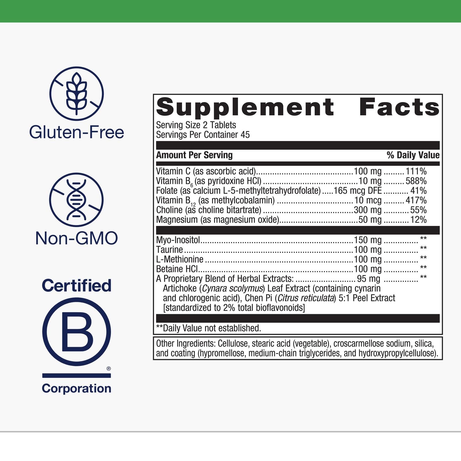 Metagenics Lipo-Gen Liver & Gallbladder Support, Choline, 90 Tablets — Amazon image 4