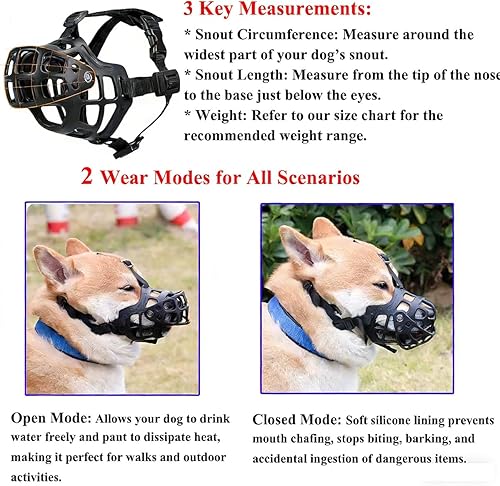 Miniatura 4 de Bozales para mascotas, bozales de silicona para perros grandes, labrador, pastor alemán, doberman, protege la boca de los perros