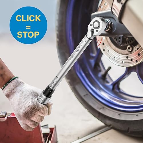 Miniatura 6 de Llave dinamométrica de clic de 12 pulgada, 15-167 Ft-Lb20.4-216.2 Nm Llave dinamométrica profesional de doble dirección ajustable para reparación de