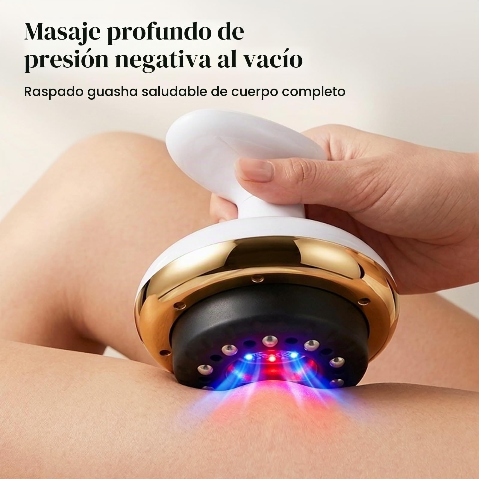 Masajeador Anticelulitico Reductor, 4 en 1 Masajeador GuaSha Anti Celulítico Eléctrico, USB C Gua Sha Eléctrico, para Drenaje Linfático, Reafirmación de la Piel, Circulación Sanguínea