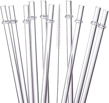 24 Pack, HIGHLY Transparent Reusable Plastic Straws with 4 Cleaning Brushes, 10.5 in Long Drinking Straws, Clear Replacement Straw for 16 24 30 32 OZ Tumblers, Cups, Jars, YETI, Starbucks - BPA FREE