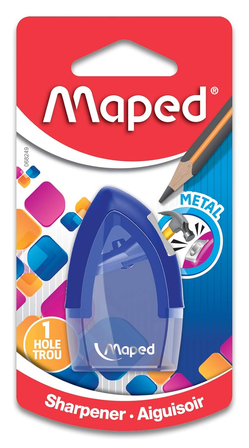 Maped - Tonic Compact 1-Hole Pencil Sharpener - Durable Metal Insert - Pack of 16 Sharpeners