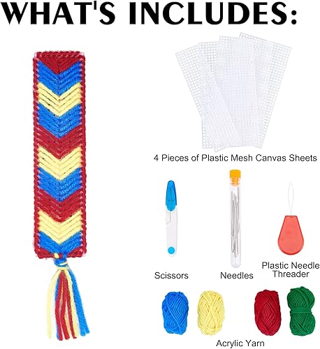 Miniatura 2 de FREEBLOSS Juego de 8 marcapáginas de lona de plástico, hojas de lona de malla de plástico para bordar, hojas de malla de plástico para bordar,