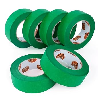 TAPEBEAR 6Rolls Green Painters Tape Multi-Surface Masking Tape 1.41"x60Yard