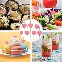 Vista 6 de 100 palillos de cóctel de bambú, palillos de dientes elegantes para aperitivos, palillos hechos a mano de 4.7 pulgadas, bonitos pinchos de bambú