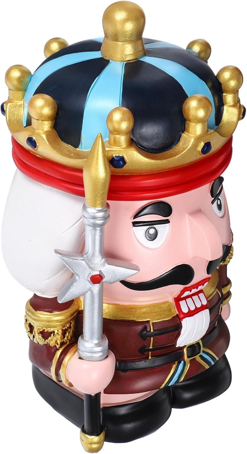 Nutcracker Money Bank for Adults and, Coin Saving Box Removable Lid, Decorative Cash Storage for Home and Office Use
