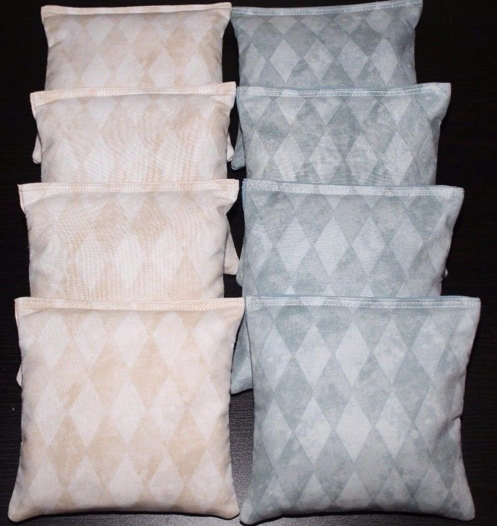 BackYardGamesUSA Cornhole Bean Bags Silver Grey Gray & Gold ACA Regulation Outdoor Wedding Game