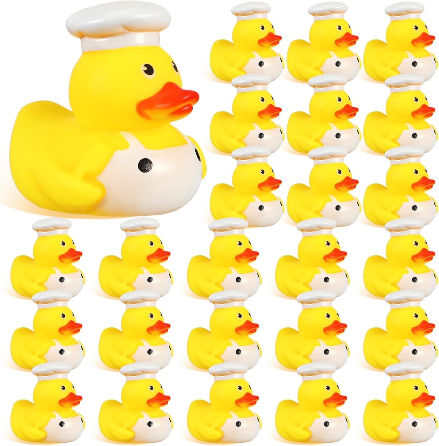 Sotiff 24 Pcs Mini Chef Rubber Ducks Bulk, 2 Inch Toy Rubber Duck