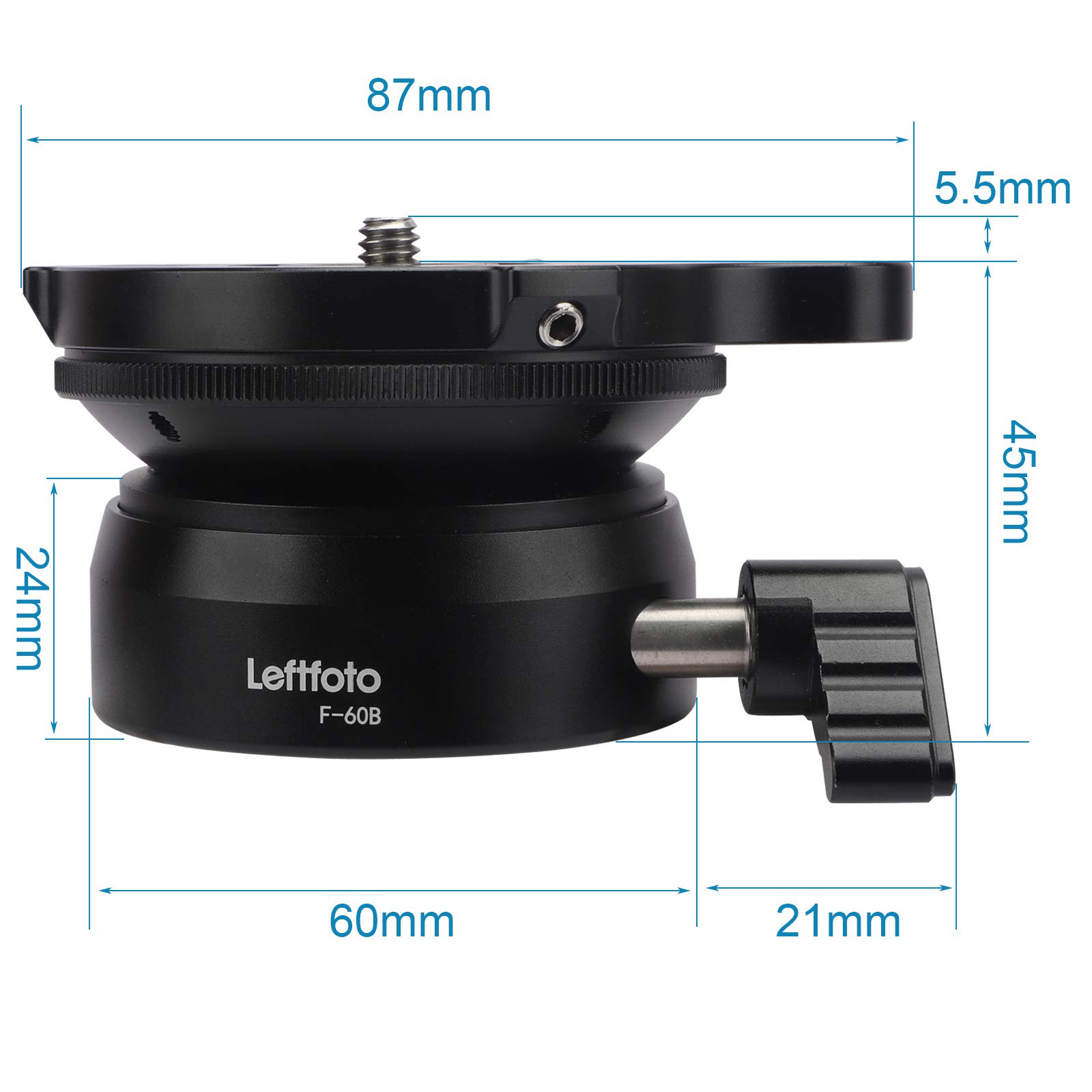 Stativ-Nivellierfuß, halbe Kugel, schnell nach oben und unten geneigt, um 15 Grad in jede Richtung für Canon, Nikon und andere DSLR-Kameras, Stative, Einbeinstative mit versetzter Wasserwaage