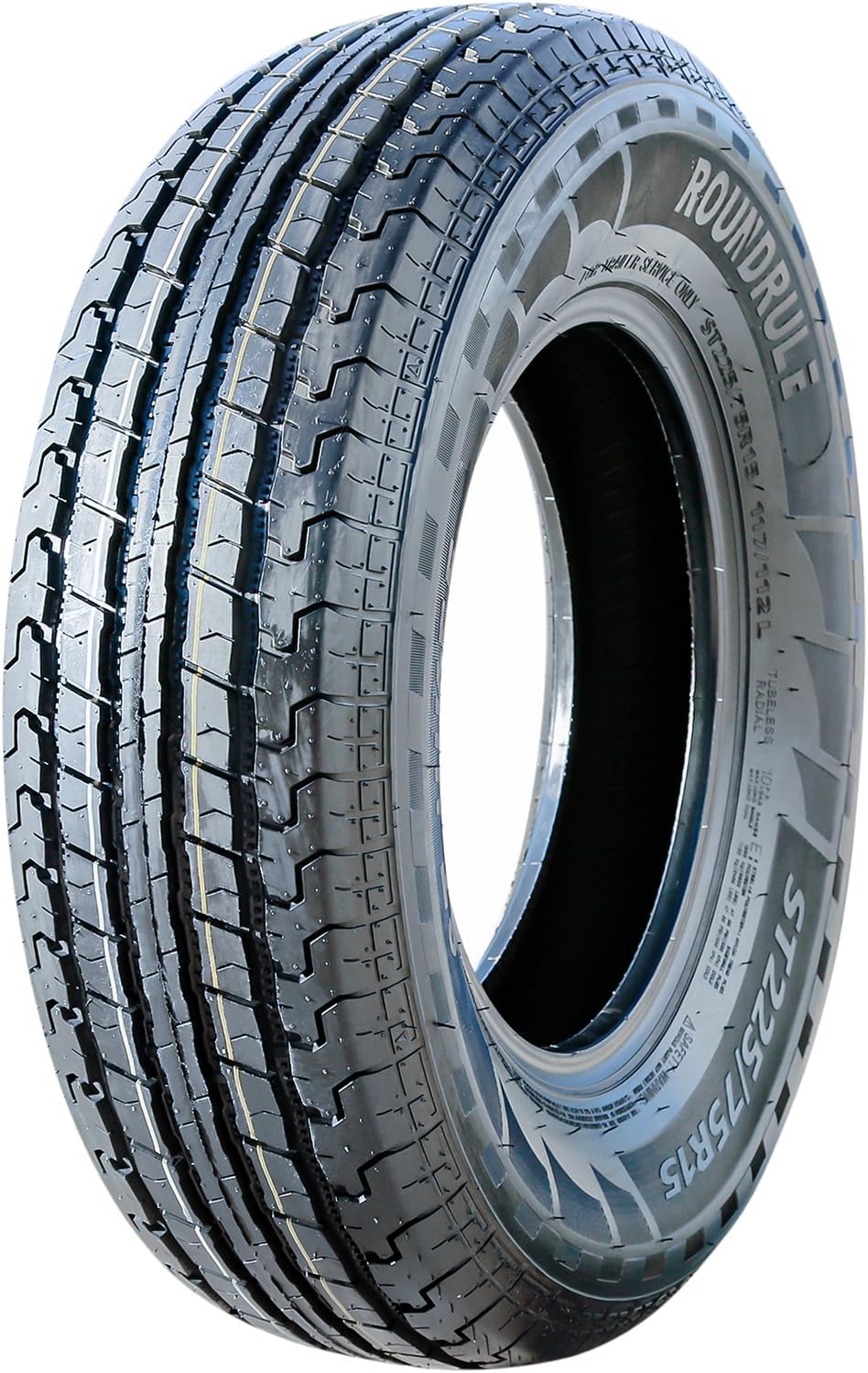 Roundrule ST Hikee Semi Steel Premium Trailer Radial Tire-ST225/75R15 225/75/15 225/75-15 117/112L Load Range E LRE 10-Ply BSW Black Side Wall