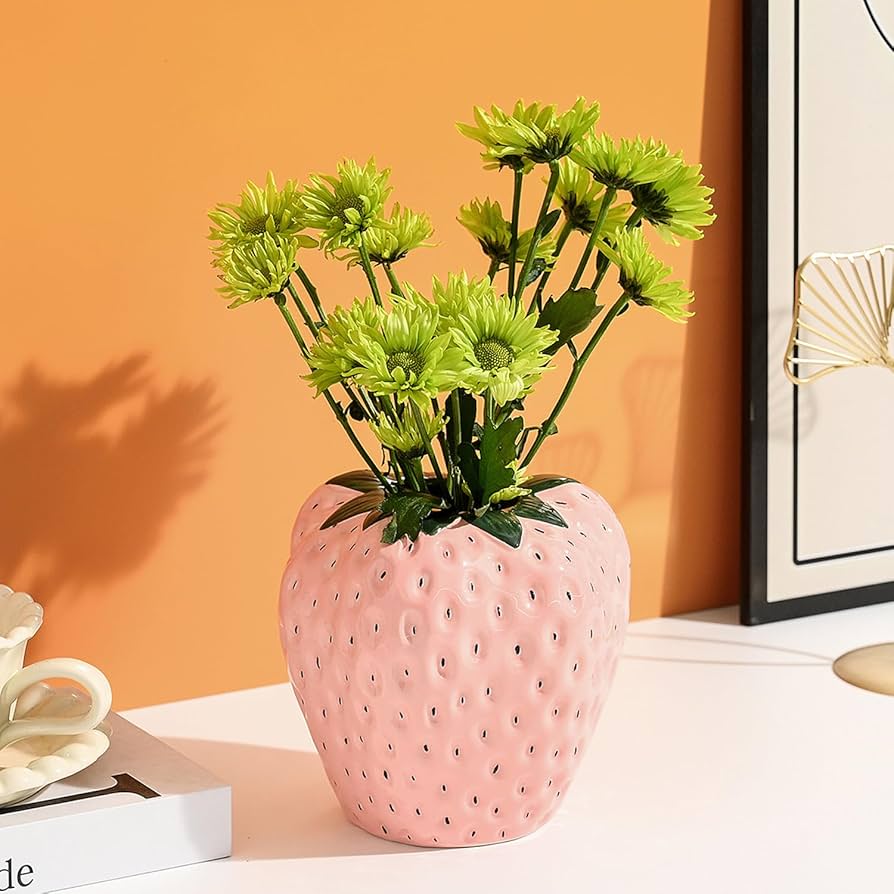花瓶・フラワースタンド FRUITS VASE strawberry L L AmeLIFE Amazon.com: AOMOONOA Strawberry Vase for Flowers, Dusty Pink