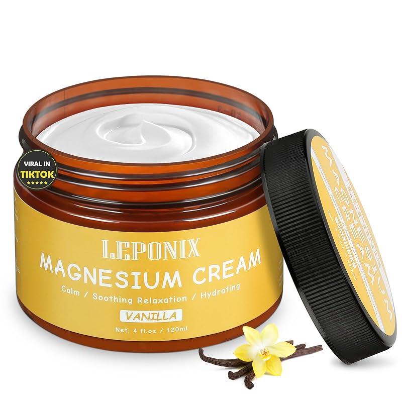 Creme corporal de magnésio LEPONIX com fragrância de baunilha, 120 mL