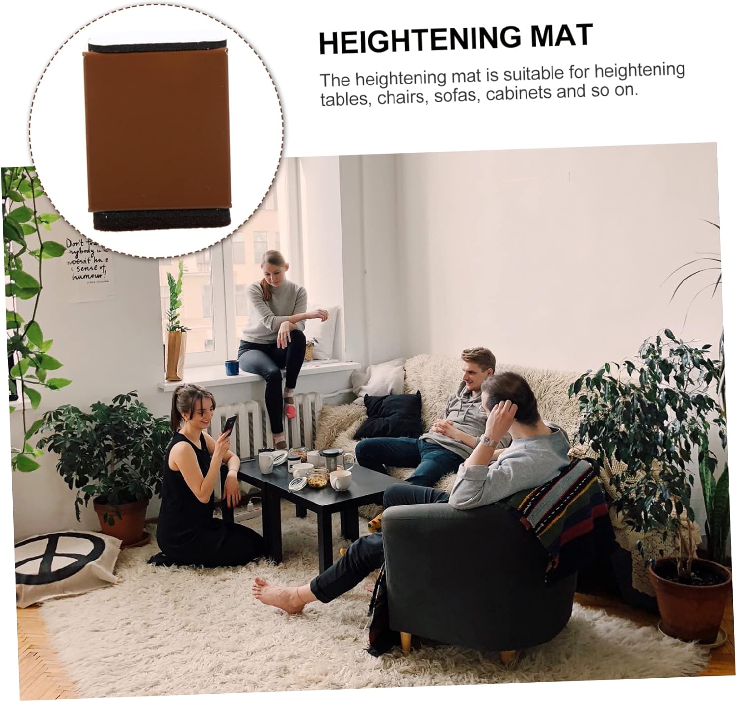 PRETYZOOM 2sets 4pcs Table Feet Heightening Mat Furniture Leg Cushion for Easy Installation for Chairs Tables Sofas and Cabinets Heightening Pad 4pcs*2