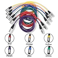Vista 3 de RELMON - Cable XLR multicolor macho a hembra, cable de extensión de micrófono (6 pies, 6 piezas)