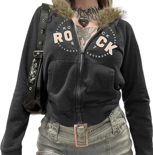 Neverless® Felpa con cappuccio da donna stile College con scritta