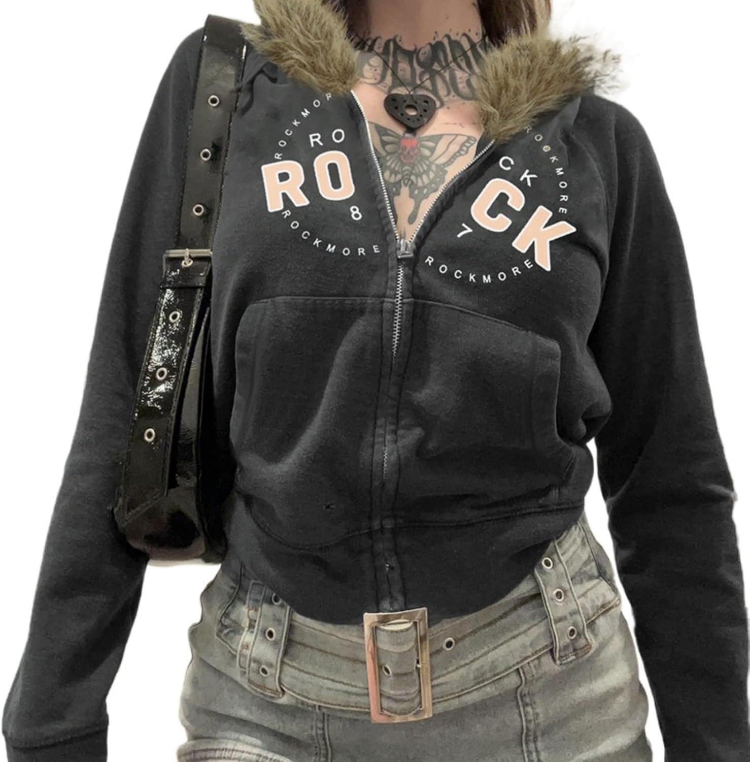 Felpa Con Cappuccio Donna Leopardata Stile Y2K - Oversize, Con Zip, Vintage Streetwear