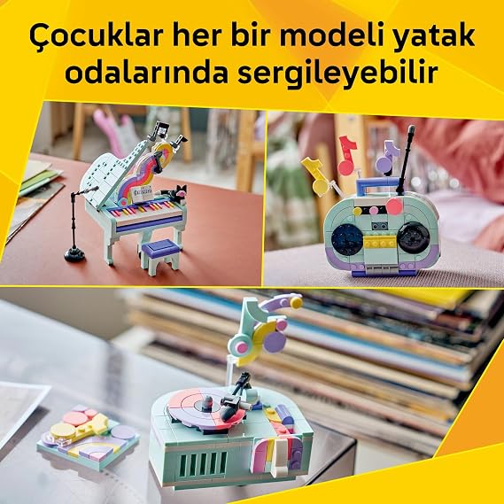 LEGO Creator 3’ü 1 Arada Müzikal Dekor Kedili Piyano 31392-9 Yaş ve Üzeri Çocuklar için Kedi, Mikrofon Standı ve Çeşitli Aksesuarlar İçeren Yaratıcı Oyuncak Yapım Seti, Hediye Fikri (485 Parça)