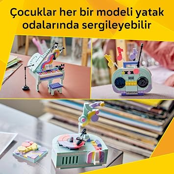 LEGO Creator 3’ü 1 Arada Müzikal Dekor Kedili Piyano 31392-9 Yaş ve Üzeri Çocuklar için Kedi, Mikrofon Standı ve Çeşitli Aksesuarlar İçeren Yaratıcı Oyuncak Yapım Seti, Hediye Fikri (485 Parça)