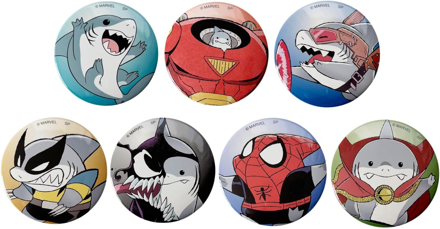 Small Planet Marvel Tin Badge Marvel Rival Jeff Costume, Blind Packaging, Complete Set of 7 Types
