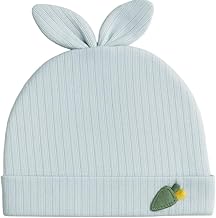 Baby Beanie Hat with Carrot Design, Ribbed Cotton, 0-3 Months, Soft and Breathable Elegant New Born Baby Gift Box