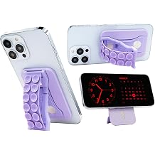 LoveHandle PRO MagSafe Compatible Magnetic Suction Phone Grip w/Kickstand - Mount, Suction Strap and Stand for Smartphone and Tablet - MagSafe Ring Included - Fits All Devices - Lavender Suction