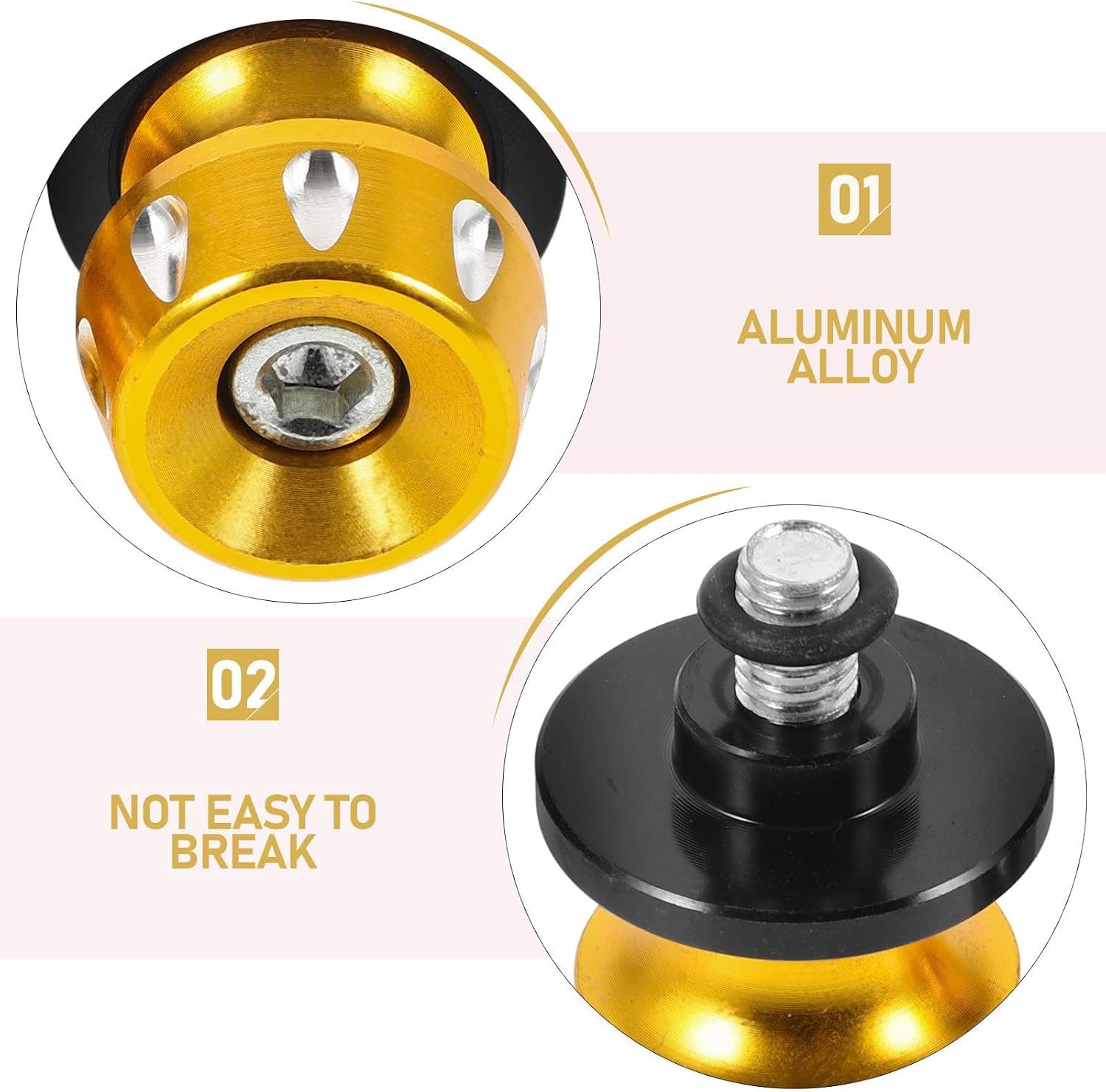 MAGICLULU 1 Pair Motorcycle Swing Arm Spools Sliders 8mm Aluminum Alloy Stand Screws for Stability and Safe Driving Experience