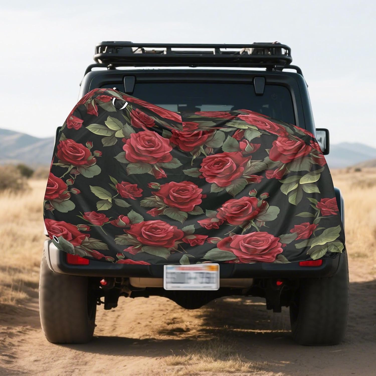 ALAZA Vintage Rose Flowers Floral Bike Cover Waterproof Outdoor Ebike Bicycle Covers Tarp Protection for 1/2 Bikes, Sun UV Dust Wind Proof