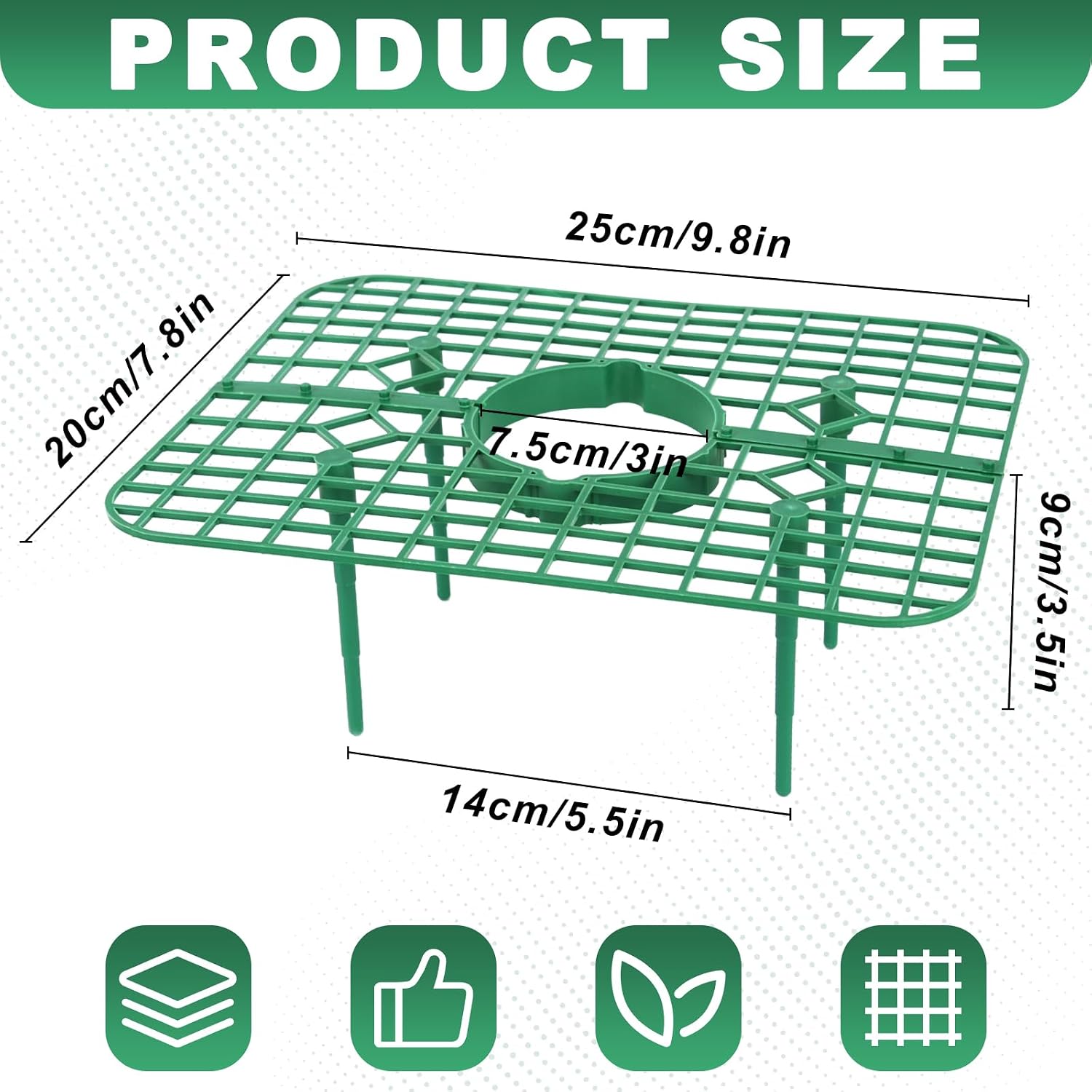 5 Pack Strawberry Plant Support Square Strawberry Supports for Garden Green Holder Plastic Stand with 4 Sturdy Legs Risers Growing Racks Frame