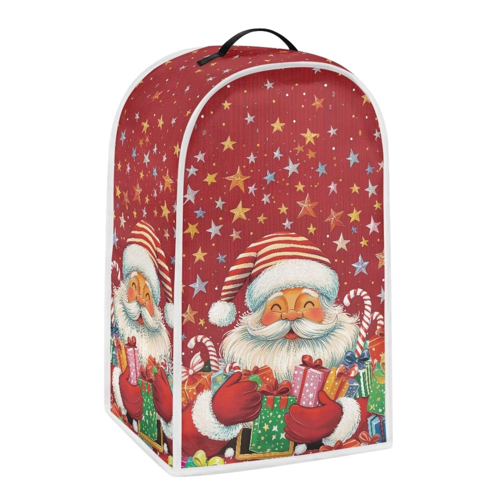 Father Christmas Blender Cover Kitchen Appliance Dust Covers with Top Handle and Pocket Coffee Maker Appliance Covers Food Processor Cover for Christmas Kitchen Appliance Decor