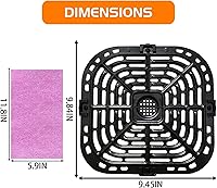 Vista 6 de Bandeja de repuesto para freidora de aire Instants Vortex Plus 6QT 5.7QT, rejilla de freidora de aire con revestimiento antiadherente de doble capa