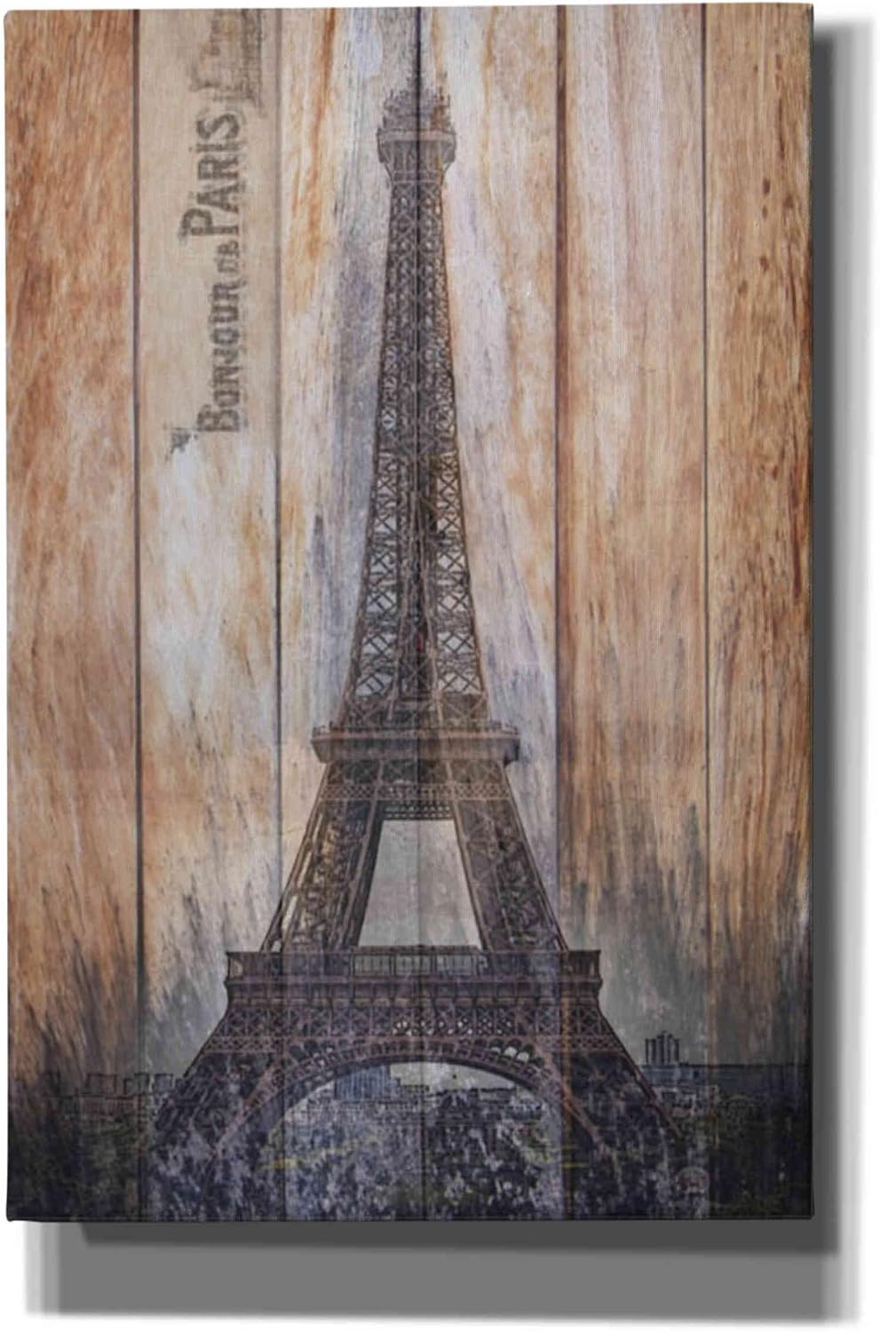 Epic Graffiti 'Rustic Eiffel Tower' by Karen Smith, Canvas Wall Art, 12"x18"