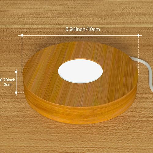 Miniatura 2 de Base de luz LED para foto de cristal 3D, placa de visualización iluminada colorida de madera, funciona con USB