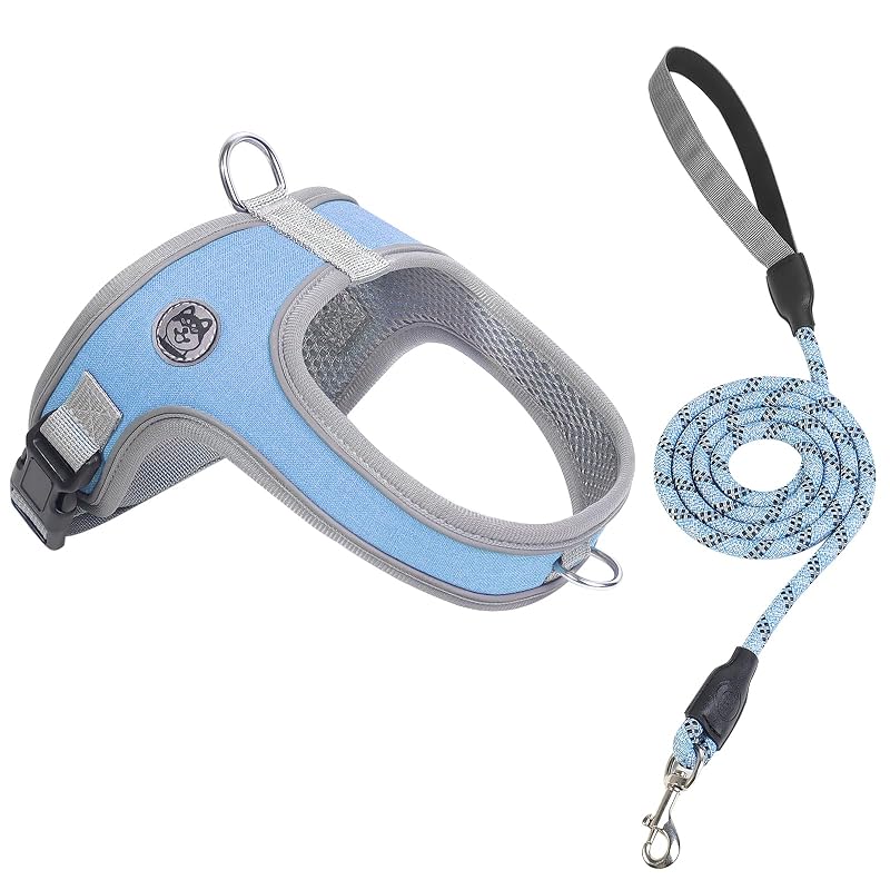 Peitoral vest para cães com guia refletiva Mengbei tribe, Azul, XS