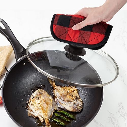 Miniatura 74 de Agarraderas de algodón, lavables a máquina, resistentes al calor, salvamanteles, para cocinar y hornear Gris Oscuro