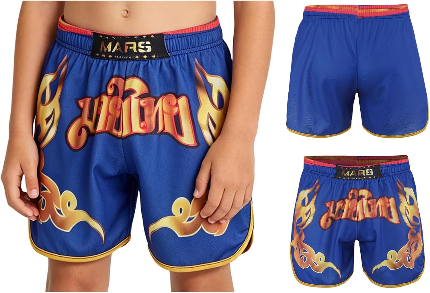 ranrann Men's Martial Arts Shorts Boxing Trunks Fight Bottoms Gym Training Wear for Kickboxing Jogging
