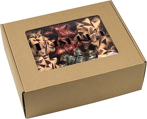 Vista 40 de RUSPEPA Surtido de lazos de regalo de cumpleaños de papel kraft, diseño colorido de arco iris para Navidad, vacaciones, cumpleaños, bodas, baby