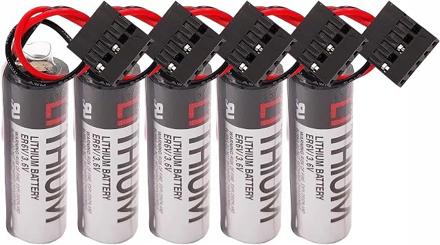 5-Pack ER6V/3.6V ER6VC3N 2000mAh with JAE5PIN Plug The PLC Battery CNC Replace for Yaskawa with JAE5PIN Plug