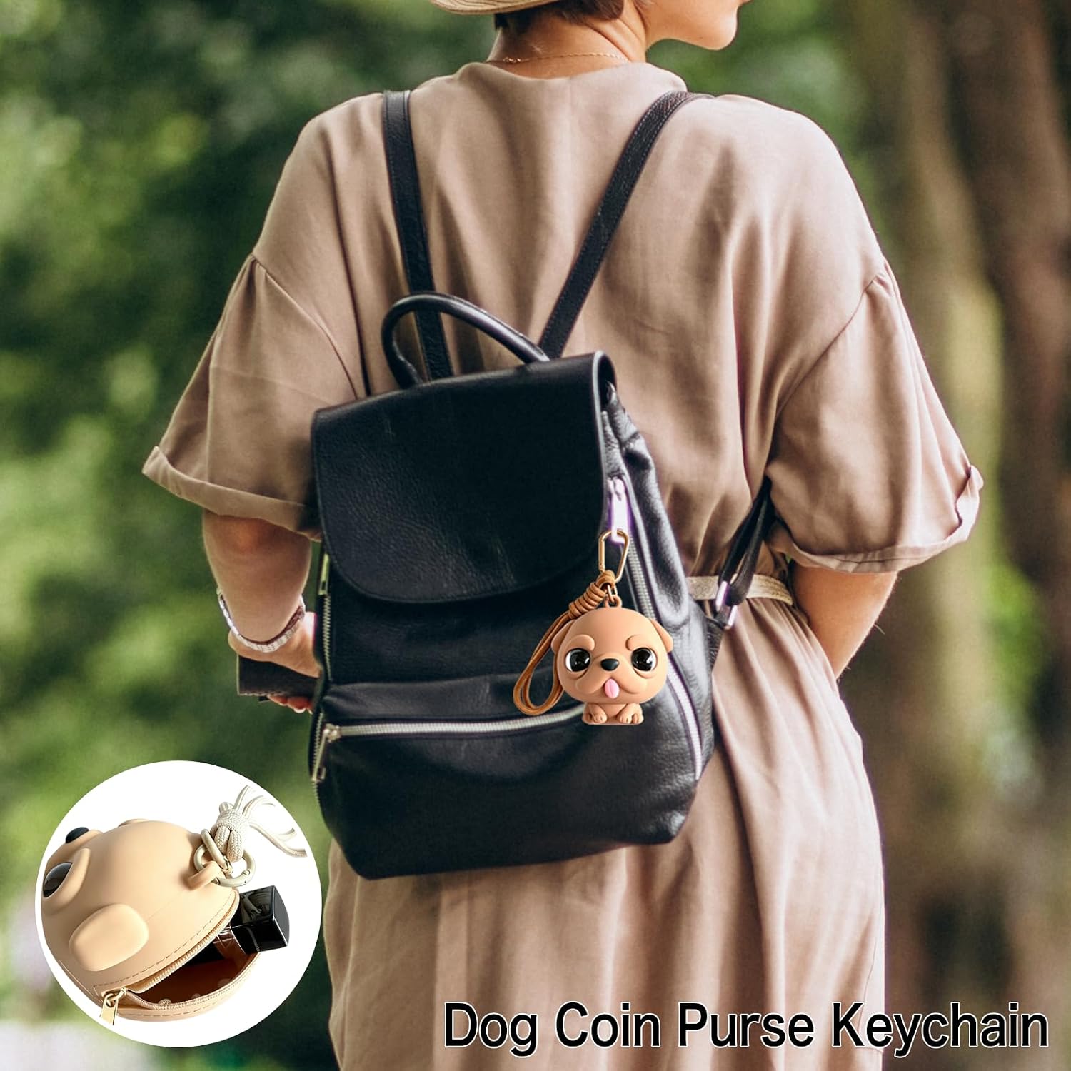 Dog Coin Purse Keychain for Coins, Earbuds & Small Essentials image 2